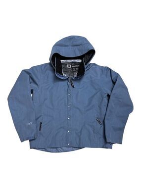 MARMOT Waterproof Outdoor Windbreaker Blue Rain Jacket w Hood Womens XL